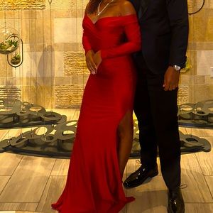 Red formal gown